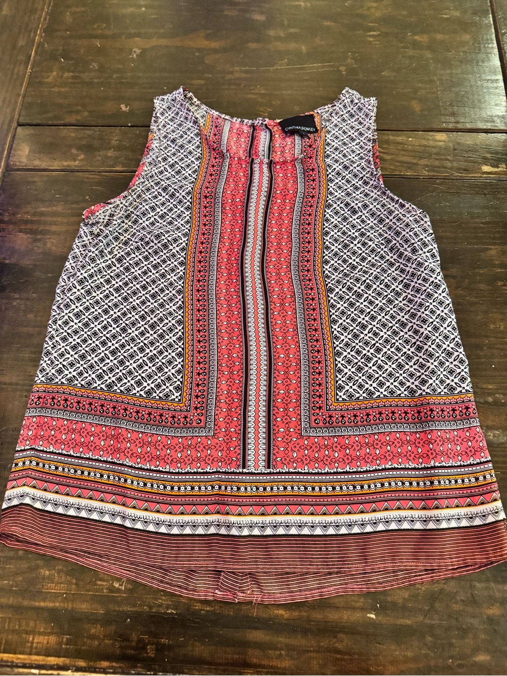 Cynthia Rowley Red and White Patterned Sleeveless Camisole